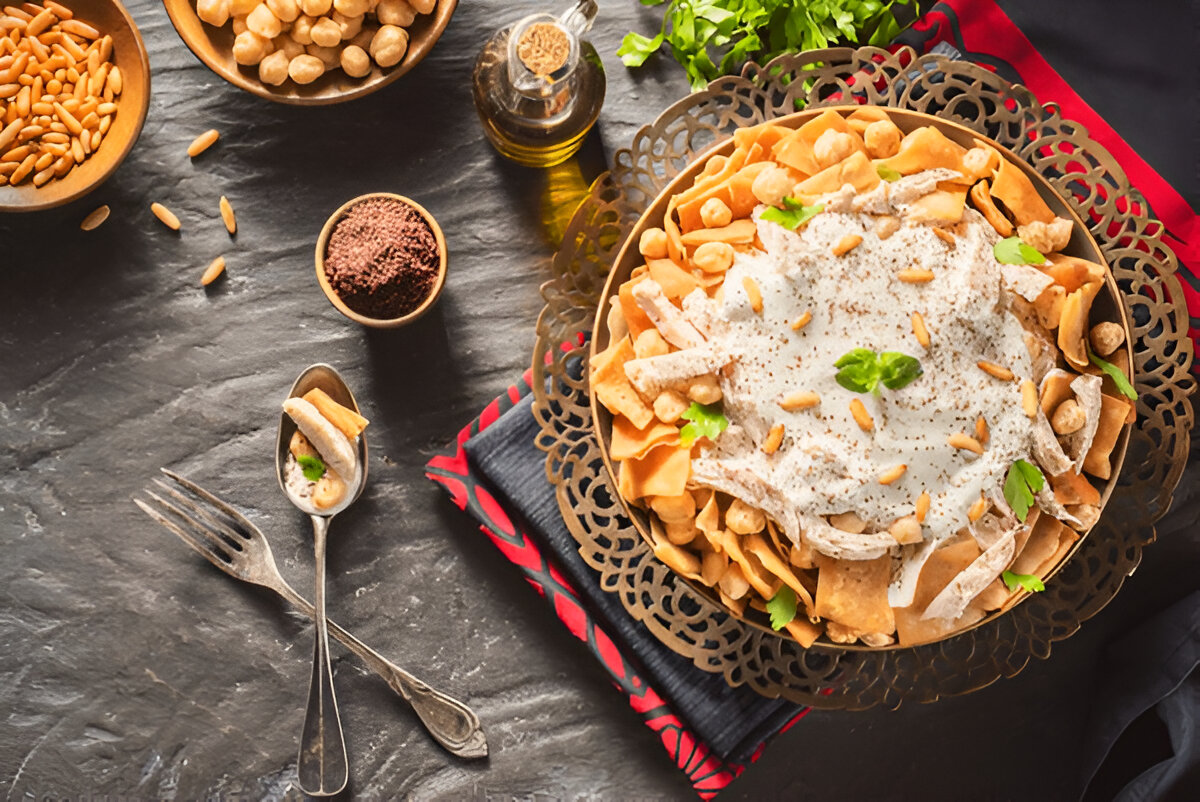 Breakfast: فتة حمص (Fattet Hummus) – Chickpea Yogurt Casserole