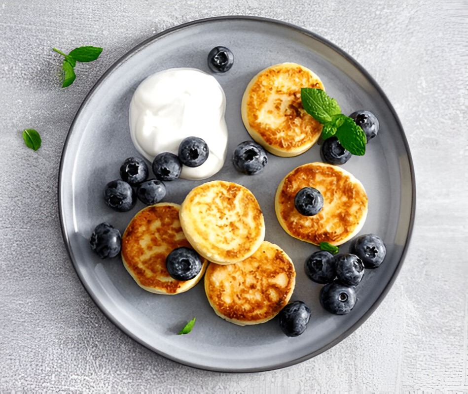 Breakfast Name; Сырники (English): Syrniki (Cottage Cheese Pancakes)